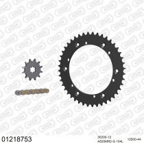 Kit chaine 520 AFAM - Couronne acier - Type de chaine au choix - YAMAHA IT 175 1982-1983