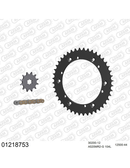 Kit chaine 520 AFAM - Couronne acier - Type de chaine au choix - YAMAHA IT 175 1982-1983