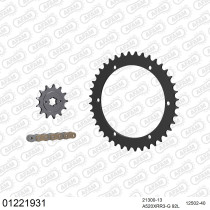 Kit chaine 520 AFAM - Couronne acier - Type de chaine au choix - YAMAHA YFS 200 BLASTER 1988-2006