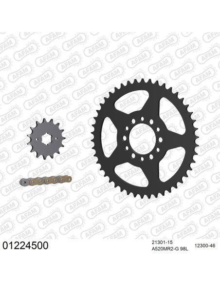 Kit chaine 520 AFAM - Couronne acier - Type de chaine au choix - YAMAHA XT 240 1984-1985