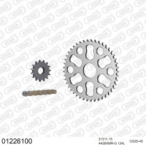 Kit chaine 428 AFAM - Couronne acier - Type de chaine au choix - YAMAHA XG 250 TRICKER 2004-2007