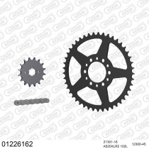Kit chaine 520 AFAM - Couronne acier - Type de chaine au choix - YAMAHA SR 250 SE 1981-1984