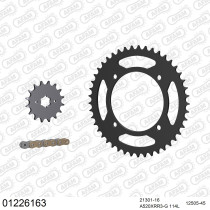 Kit chaine 520 AFAM - Couronne acier - Type de chaine au choix - YAMAHA XV 250 VIRAGO 1989-2015