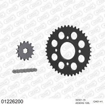Kit chaine 530 AFAM - Couronne acier - Type de chaine au choix - YAMAHA XS 250 1979-1981