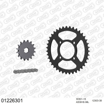 Kit chaine 530 AFAM - Couronne acier - Type de chaine au choix - YAMAHA RD 250 DX D 1977-1978