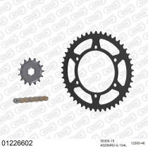 Kit chaine 520 AFAM - Couronne acier - Type de chaine au choix - YAMAHA DT 250 MX 1980-1982