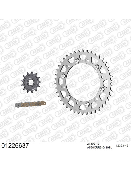 Kit chaine 520 AFAM - Couronne acier - Type de chaine au choix - YAMAHA WR 250 X 2008-2015