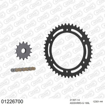 Kit chaine 520 AFAM - Couronne acier - Type de chaine au choix - YAMAHA TT 250 R 1993-1999