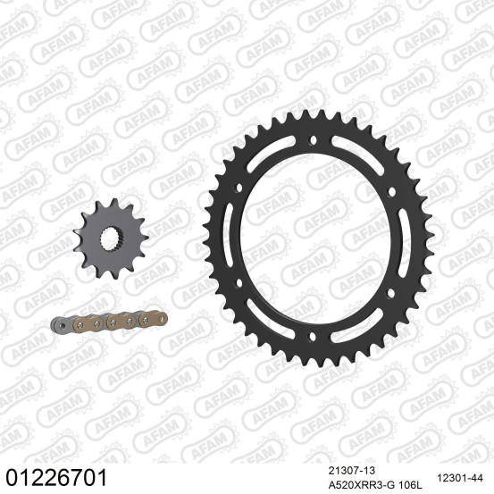 Kit chaine 520 AFAM - Couronne acier - Type de chaine au choix - YAMAHA TT 250 R 1999-2004