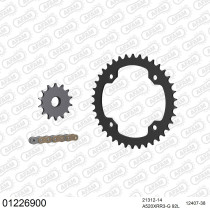 Kit chaine 520 AFAM - Couronne acier - Type de chaine au choix - YAMAHA YFM 250 R 2008-2013