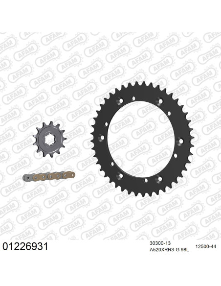 Kit chaine 520 AFAM - Couronne acier - Type de chaine au choix - YAMAHA YTZ 250 1985-1986