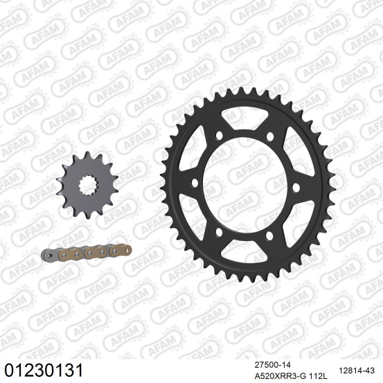 Kit chaine 520 AFAM - Couronne acier - Type de chaine au choix - YAMAHA MT-03 2016-2022