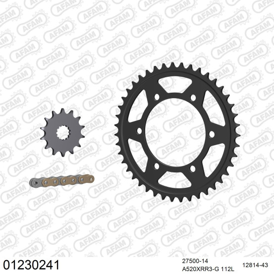 Kit chaine 520 AFAM - Couronne acier - Type de chaine au choix - YAMAHA YZF-R3 2015-2022