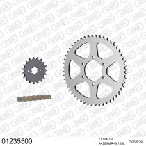 Kit chaine 428 AFAM - Couronne acier - Type de chaine au choix - YAMAHA XT 350 1985-1998