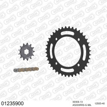 Kit chaine 520 AFAM - Couronne acier - Type de chaine au choix - YAMAHA YFM 350 X WARRIOR 1987-1988
