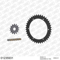 Kit chaine 520 AFAM - Couronne acier - Type de chaine au choix - YAMAHA YFZ 350 BANSHEE 1989-2009