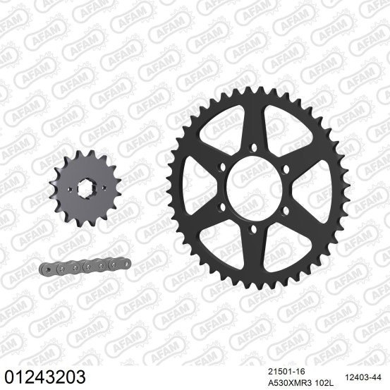 Kit chaine 530 AFAM - Couronne acier - Type de chaine au choix - YAMAHA XJ 400 1982