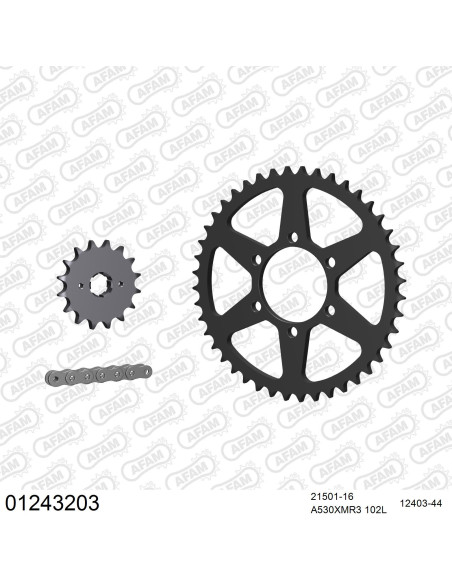 Kit chaine 530 AFAM - Couronne acier - Type de chaine au choix - YAMAHA XJ 400 1982