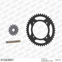Kit chaine 520 AFAM - Couronne acier - Type de chaine au choix - YAMAHA XT 400 4 VALVE 1982-1984
