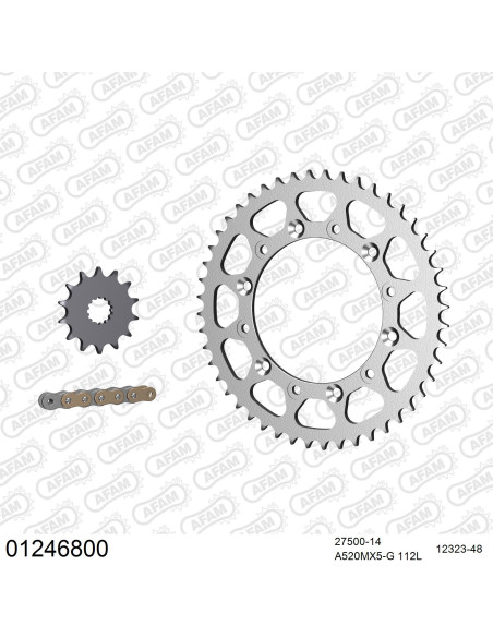 Kit chaine 520 AFAM - Couronne acier - Type de chaine au choix - YAMAHA YZ 426 F 2000-2002