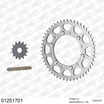 Kit chaine 520 AFAM - Couronne acier - Type de chaine au choix - YAMAHA WR 450 F 2003-2006