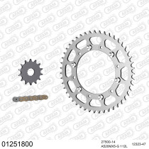 Kit chaine 520 AFAM - Couronne acier - Type de chaine au choix - YAMAHA YZ 450 F 2003-2004
