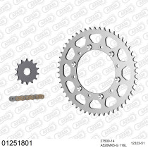 Kit chaine 520 AFAM - Couronne acier - Type de chaine au choix - YAMAHA YZ 450 F 2005
