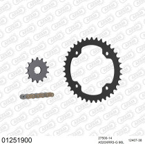 Kit chaine 520 AFAM - Couronne acier - Type de chaine au choix - YAMAHA YFZ 450 QUAD S 2003-2013