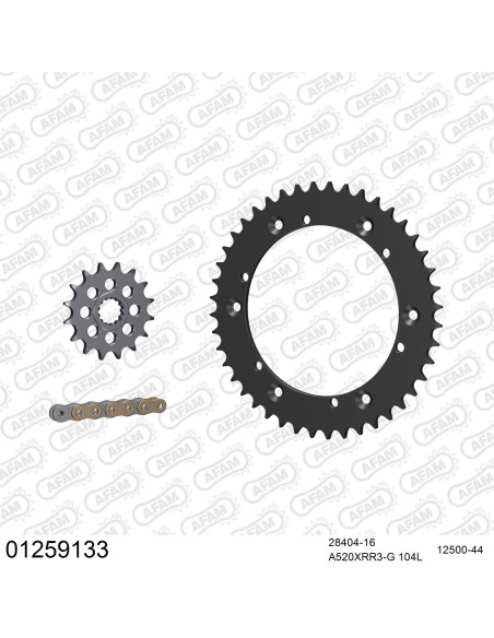 Kit chaine 520 AFAM - Couronne acier - Type de chaine au choix - YAMAHA 500 SR 1991-2000