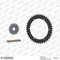 Kit chaine 520 AFAM - Couronne acier - Type de chaine au choix - YAMAHA XT 500 1976-1989