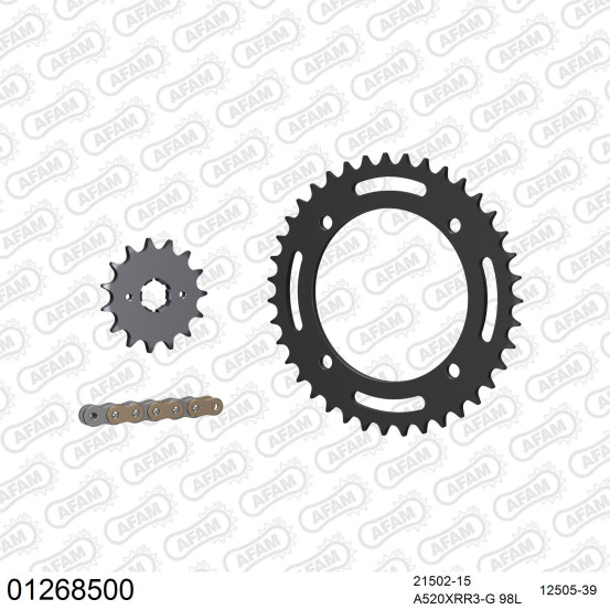Kit chaine 520 AFAM - Couronne acier - Type de chaine au choix - YAMAHA XT 550 1982-1983