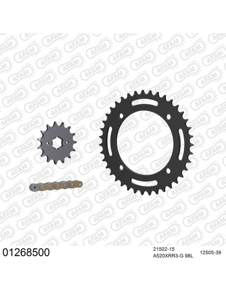 Kit chaine 520 AFAM - Couronne acier - Type de chaine au choix - YAMAHA XT 550 1982-1983