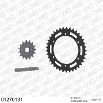Kit chaine 520 AFAM - Couronne acier - Type de chaine au choix - YAMAHA SRX 600 1985-1993