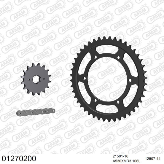 Kit chaine 530 AFAM - Couronne acier - Type de chaine au choix - YAMAHA XJ 600 1984-1991