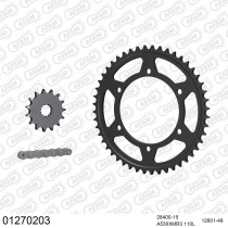 Kit chaine 530 AFAM - Couronne acier - Type de chaine au choix - YAMAHA FZS 600 FAZER 1998-2003