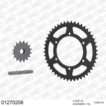 Kit chaine 520 AFAM - Couronne acier - Type de chaine au choix - YAMAHA XJ 600 S DIVERSION 1992-2003