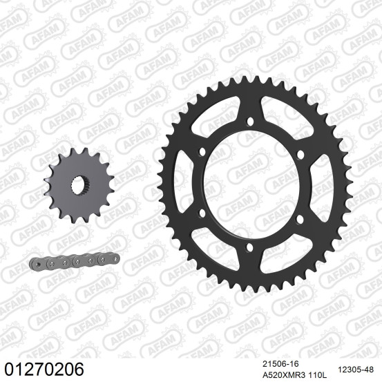Kit chaine 520 AFAM - Couronne acier - Type de chaine au choix - YAMAHA XJ 600 S DIVERSION 1992-2003