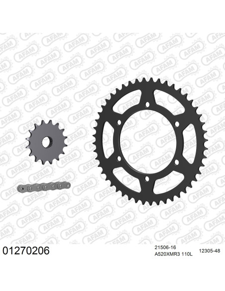 Kit chaine 520 AFAM - Couronne acier - Type de chaine au choix - YAMAHA XJ 600 S DIVERSION 1992-2003