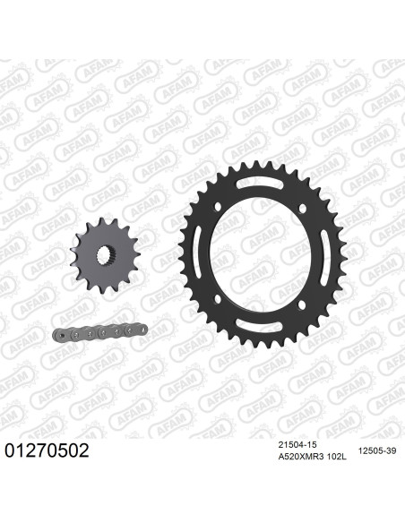 Kit chaine 520 AFAM - Couronne acier - Type de chaine au choix - YAMAHA XT 600 1987-1995