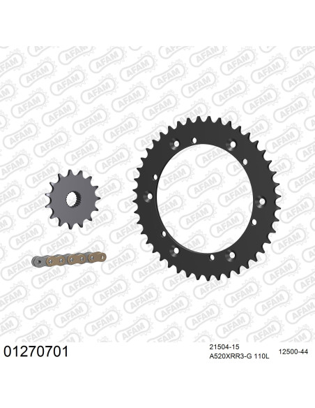 Kit chaine 520 AFAM - Couronne acier - Type de chaine au choix - YAMAHA TTR 600 1993-1996