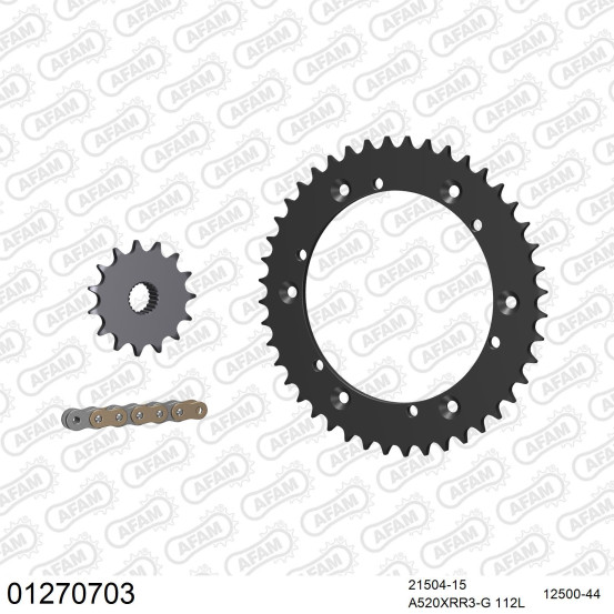 Kit chaine 520 AFAM - Couronne acier - Type de chaine au choix - YAMAHA TT 600 R 1997-2002