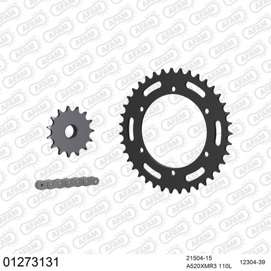 Kit chaine 520 AFAM - Couronne acier - Type de chaine au choix - YAMAHA SZR 660 1996-1998