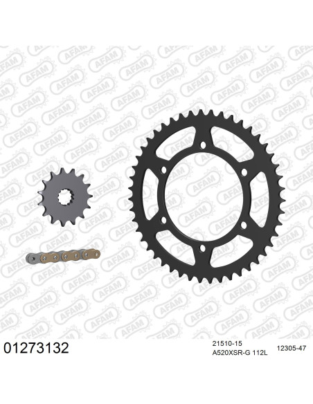 Kit chaine 520 AFAM - Couronne acier - Type de chaine au choix - YAMAHA MT-03 N 2006-2013