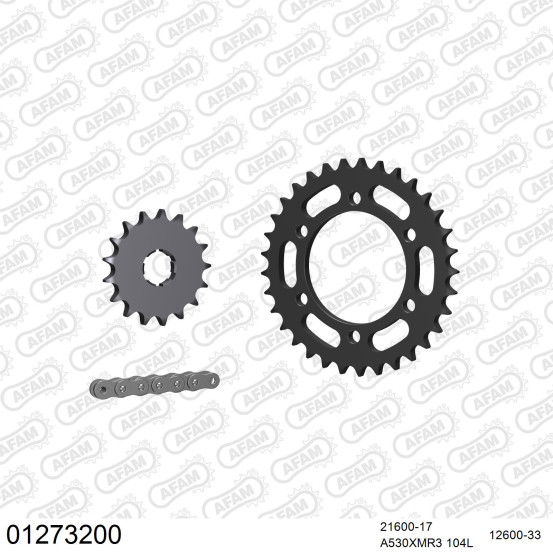 Kit chaine 530 AFAM - Couronne acier - Type de chaine au choix - YAMAHA XS 650 1975-1981