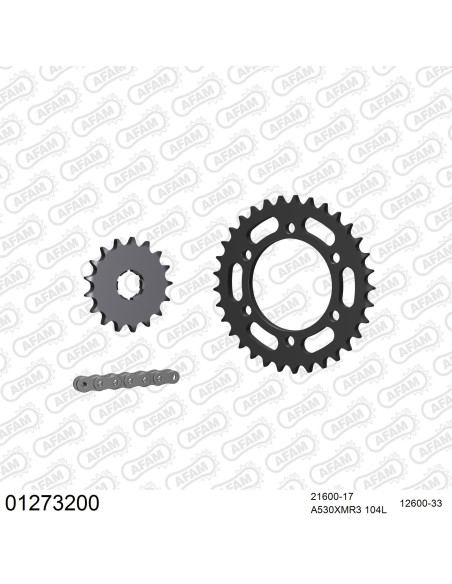 Kit chaine 530 AFAM - Couronne acier - Type de chaine au choix - YAMAHA XS 650 1975-1981