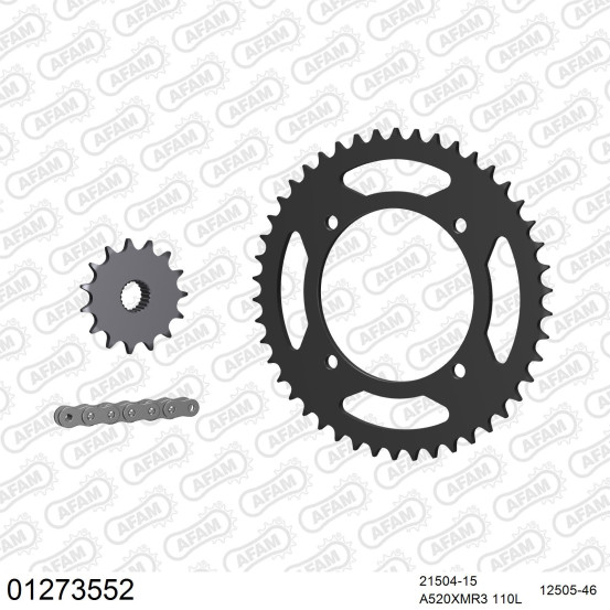 Kit chaine 520 AFAM - Couronne acier - Type de chaine au choix - YAMAHA XTZ 660 TENERE 1996-2000