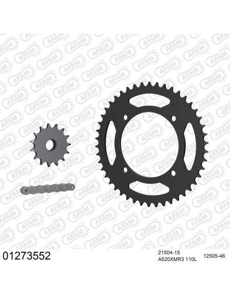 Kit chaine 520 AFAM - Couronne acier - Type de chaine au choix - YAMAHA XTZ 660 TENERE 1996-2000