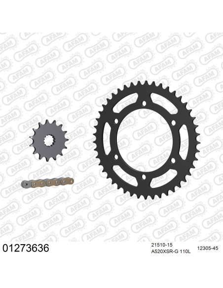 Kit chaine 520 AFAM - Couronne acier - Type de chaine au choix - YAMAHA XT 660 X 2004-2016