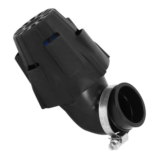 Filtre à air POLINI Blue Air Box PHBG Racing fixation coudée 90° diamètre 37mm