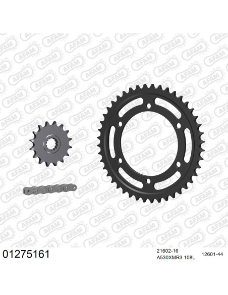 Kit chaine 530 AFAM - Couronne acier - Type de chaine au choix - YAMAHA FZX 700 1986-1987